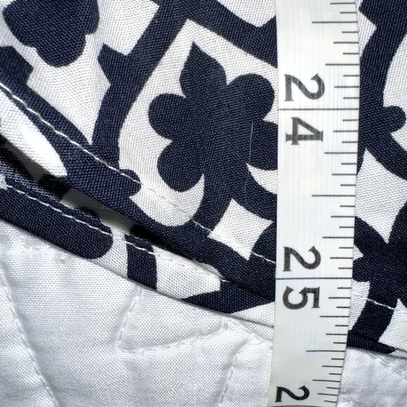 Talbots Womens Size 10 Navy Blue White Pattern Long Sleeve Button Up Blouse NWOT - Picture 7 of 7